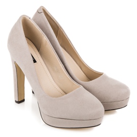 Vices Talons en daim sur la plateforme gris 5