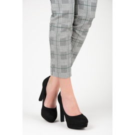 Vices Talons en daim sur la plateforme le noir 6
