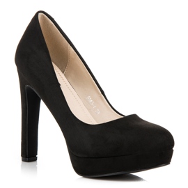 Vices Talons en daim sur la plateforme le noir 2