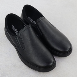 Chaussures pour hommes élégants coulissants noirs unisoft 7155 2
