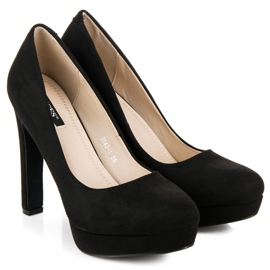 Vices Talons en daim sur la plateforme le noir 5