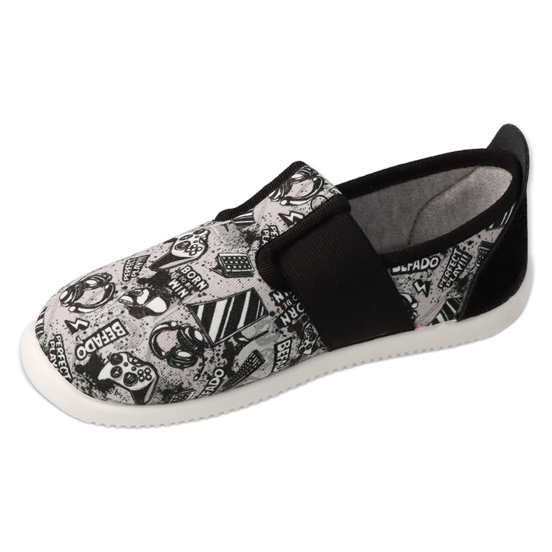 Slippers de Befado Boys 901x024 Divers motifs insert en cuir gris 1