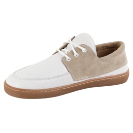 Les mocassins féminins en dentelle aux pieds nus - Up wasak 0797w chaussures en cuir polonais blanche 1