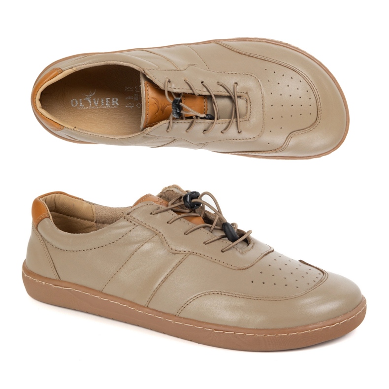 Olivier Chaussures aux pieds nus pour femmes minimalistes en cuir large aria cappuccino beige 1 Olivier Chaussures aux pieds nus pour femmes minimalistes en cuir large aria cappuccino beige 1