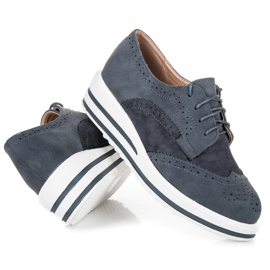 Vices Chaussures en daim à lacets gris 2