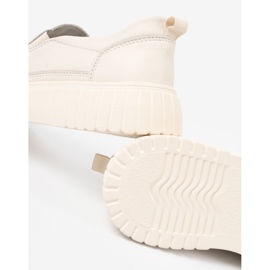 Sergio Leone Chaussures en cuir sur la plate-forme beige 1