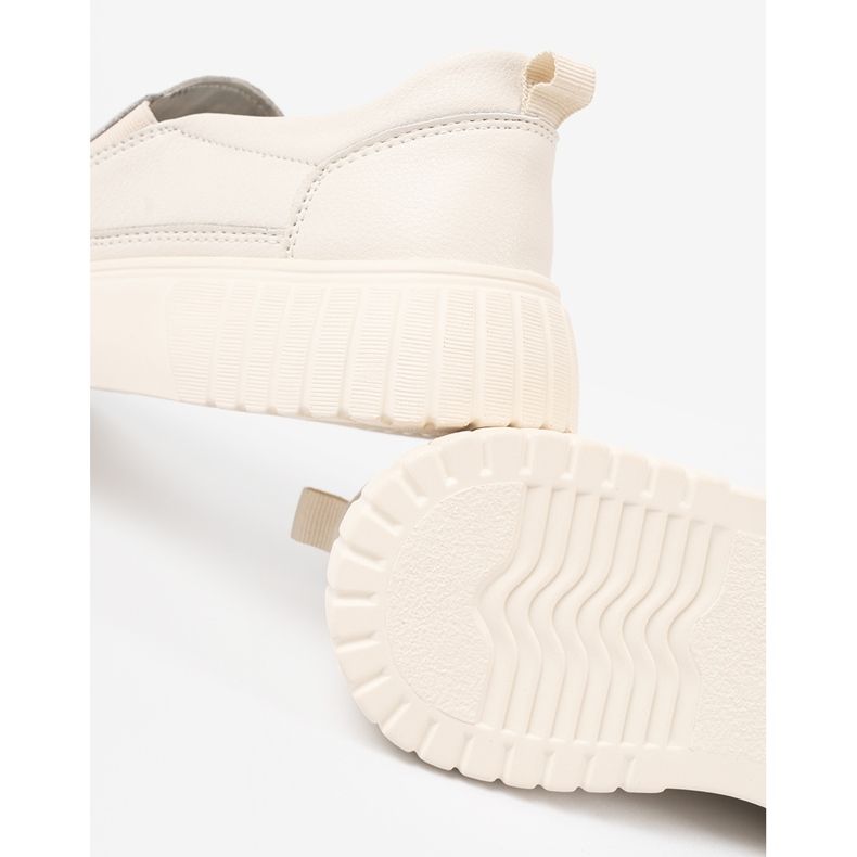 Sergio Leone Chaussures en cuir sur la plate-forme beige 1