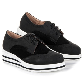 Vices Chaussures en daim à lacets le noir 3