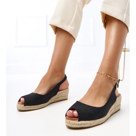 Sandales d'espadrilles noires sur le coin Nevarek le noir 1