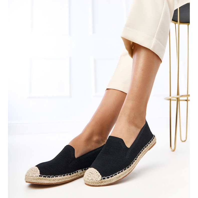 Espadrilles noires sur la plate-forme Luna le noir 2