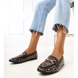 Mocassins noirs décorés de goujons Lea 1