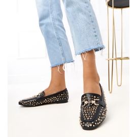 Mocassins noirs décorés de goujons Lea le noir 5
