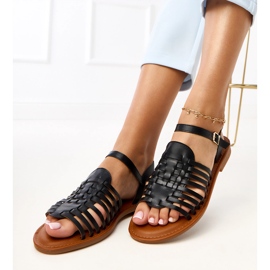 Sandales noires Roman Flat Everlay le noir 2