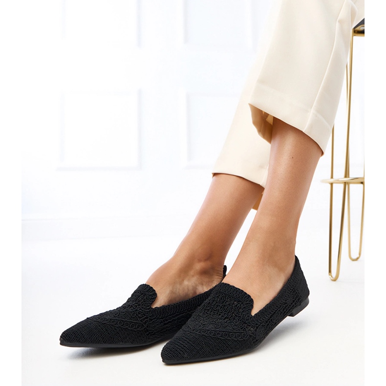 Ballerinas féminines ouvertes noires Gerania le noir 1 Ballerinas féminines ouvertes noires Gerania le noir 1