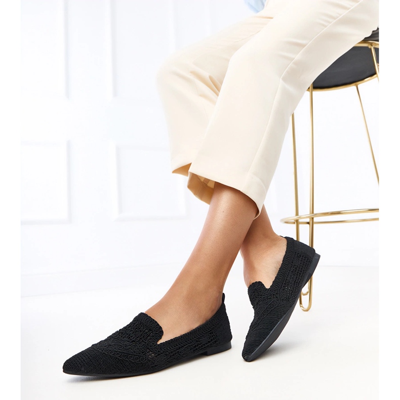 Ballerinas féminines ouvertes noires Gerania le noir 2 Ballerinas féminines ouvertes noires Gerania le noir 2