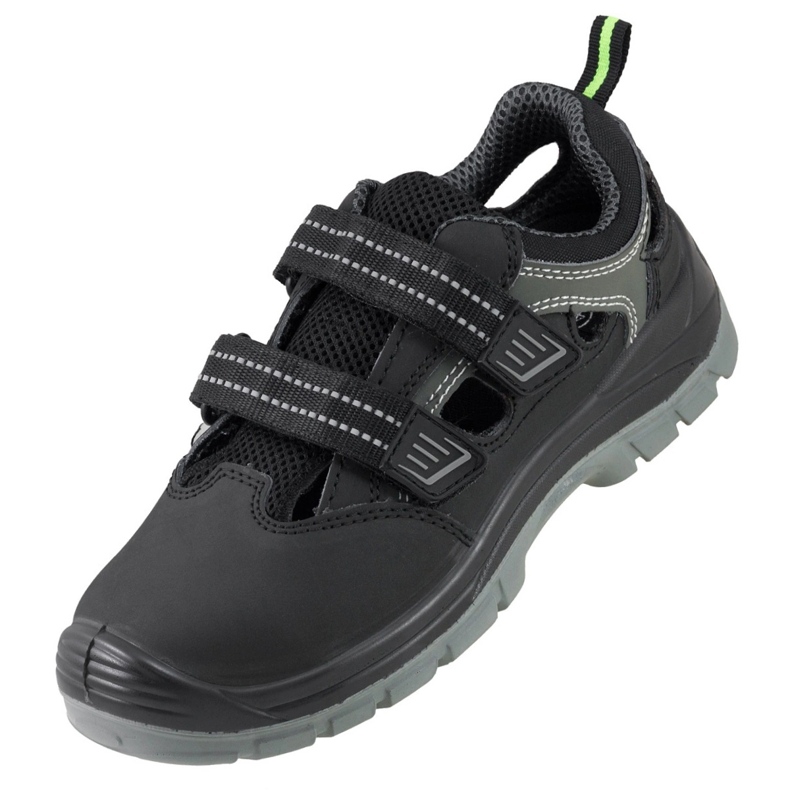 Chaussures de travail Sandales avec velcro avec un levage en métal urgent 352 / s1 noir 1
