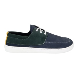 Olivier Moccasins pour femmes Barefoot 0797W Chaussures en cuir bleu marine 1