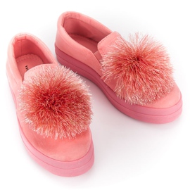 Vices Slipons en daim avec pompon rose 6