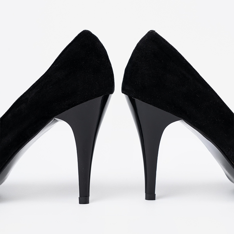 Shelvt Pompes noires à bout ouvert le noir 2