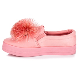 Vices Slipons en daim avec pompon rose 4