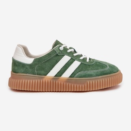 Boto Baskets en daim pour femmes sur la plate-forme Venera verte 9