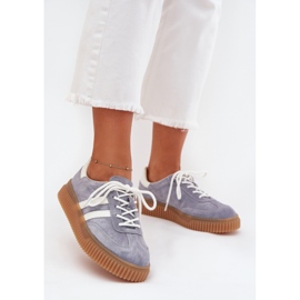 Boto Baskets en daim pour femmes sur la plate-forme Venera bleue 3