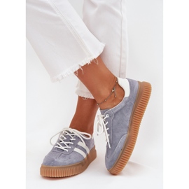 Boto Baskets en daim pour femmes sur la plate-forme Venera bleue 4