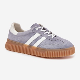 Boto Baskets en daim pour femmes sur la plate-forme Venera bleue 5