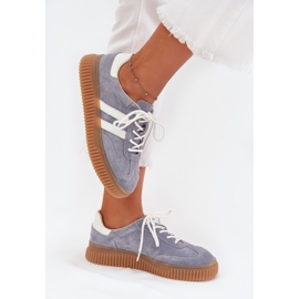Boto Baskets en daim pour femmes sur la plate-forme Venera bleue 7