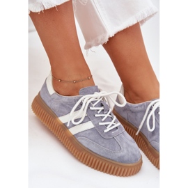Boto Baskets en daim pour femmes sur la plate-forme Venera bleue 10