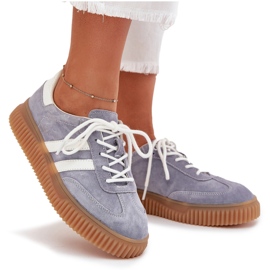 Boto Baskets en daim pour femmes sur la plate-forme Venera bleue 11