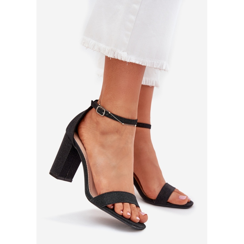 Boto Sandales féminines brillantes sur le post Kavina noir le noir 1