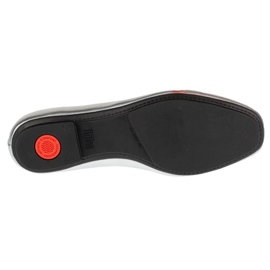 Ballerinas féminines Fitflop Delicato Bow Soft Ballerina IH2-011 Metallic avec un arc argent 4