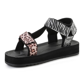 Sandales D.Franklin Forest High Strips Imprimé animal DFSH404002-ABLA noir 3