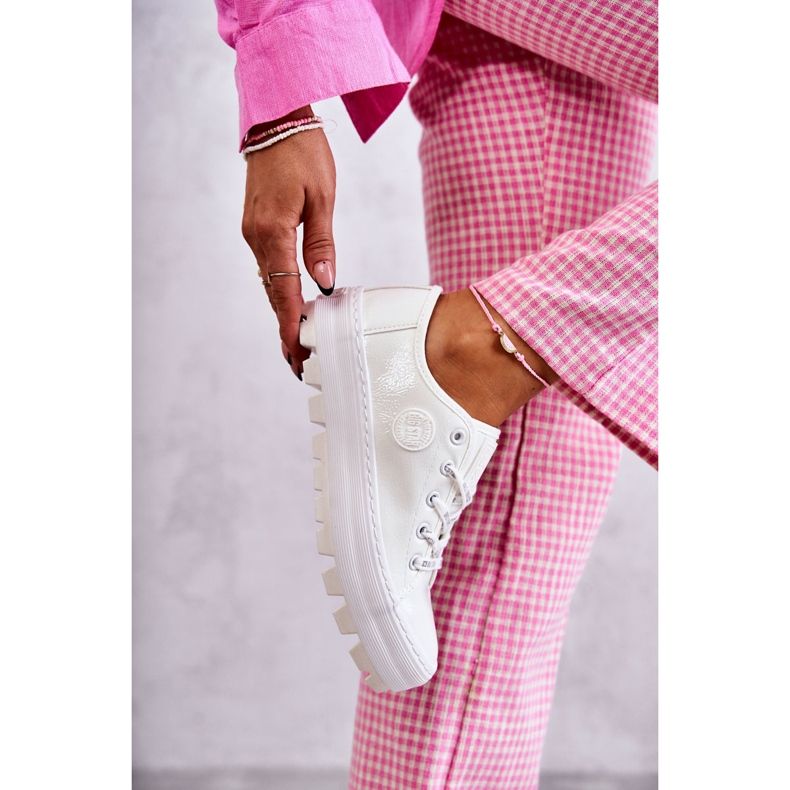 Baskets pour femmes peintes Big Star KK274045 blanc blanche 2