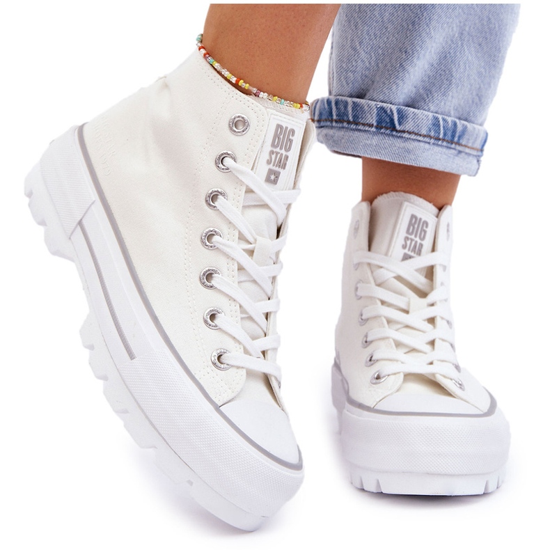 Sneakers pour femmes sur la plate-forme blanche Big Star LL274156 4 Sneakers pour femmes sur la plate-forme blanche Big Star LL274156 4