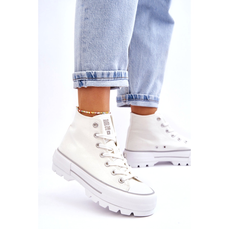 Sneakers pour femmes sur la plate-forme blanche Big Star LL274156 1 Sneakers pour femmes sur la plate-forme blanche Big Star LL274156 1