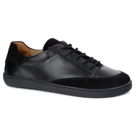 Chaussures pour hommes aux pieds nus en modèle en cuir naturel Olivier Reno Black 1