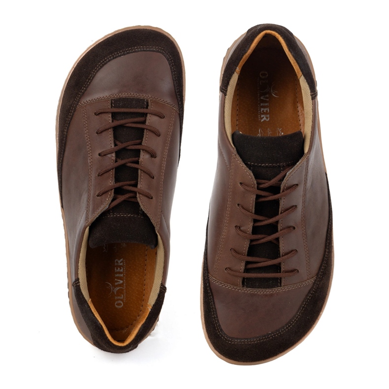 Olivier Posonge aux pieds nus chaussures pour hommes en cuir marron Reno brun 2