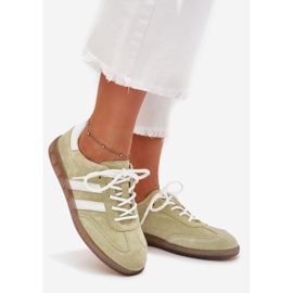 Boto Baskets en cuir faibles Ismina pour femmes vert 1