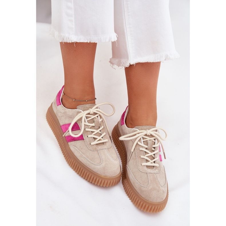 Boto Baskets en daim pour femmes sur la plate-forme de cavira rose beige-rose 2 Boto Baskets en daim pour femmes sur la plate-forme de cavira rose beige-rose 2