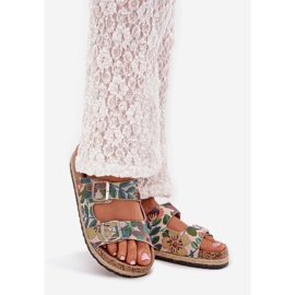 Slippers pour femmes à motifs sur une plate-forme en liège avec Lee Cooper LCW-25-35-3480L Multicolor Budles multicolore 1