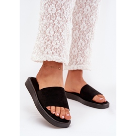 Boto Slippers pour femmes sur la plate-forme avec Eco Suede Black Jorina le noir 2 Boto Slippers pour femmes sur la plate-forme avec Eco Suede Black Jorina le noir 2