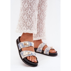 Boto Les tongs féminins patouchés sur la plate-forme Blue Sorina bleu 2