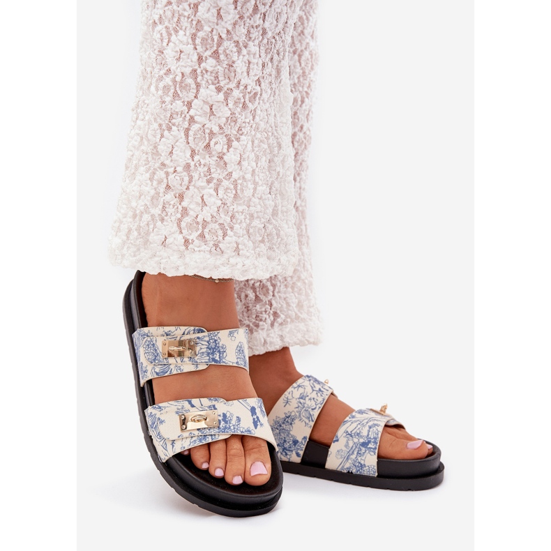 Boto Les tongs féminins patouchés sur la plate-forme Blue Sorina bleu 1