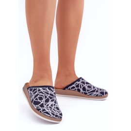 Inblu Les pantoufles bleues marines brillantes brillantes 1