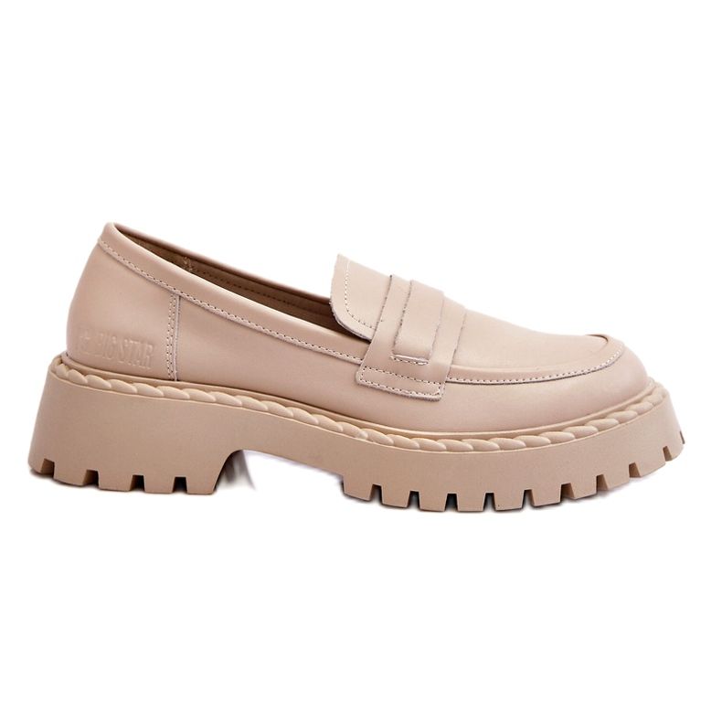 Big Star Women LL274457 Moocasins en cuir beige 4