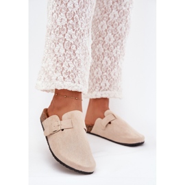 Boto Slippers pour femmes et plate-forme en liège avec une serrette d'argile klarae beige 2