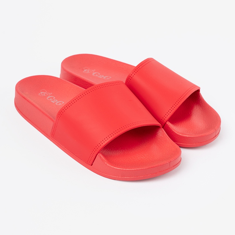 Shelvt Slippers des femmes rouges confortables 1