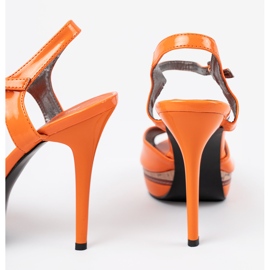 Shelvt Sandales orange à thèmes hautes 1